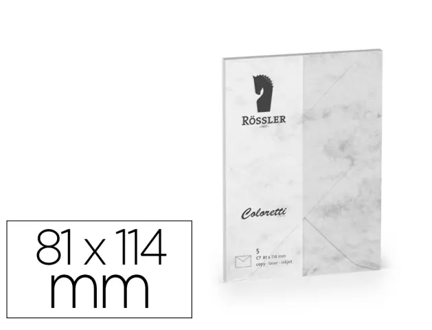 Imagen Sobre rossler coloretti c7 color marmol gris 81x114 mm pack de 5 unidades