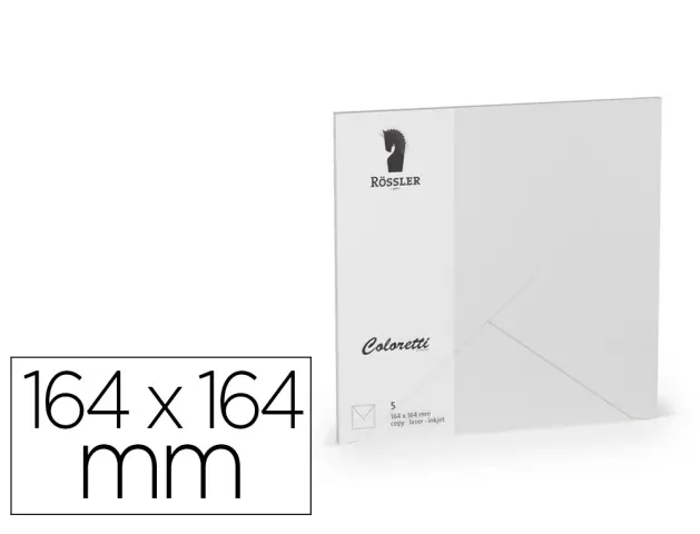 Imagen Sobre rossler coloretti cuadrado grande color gris claro 164x164 mm pack de 5 unidades