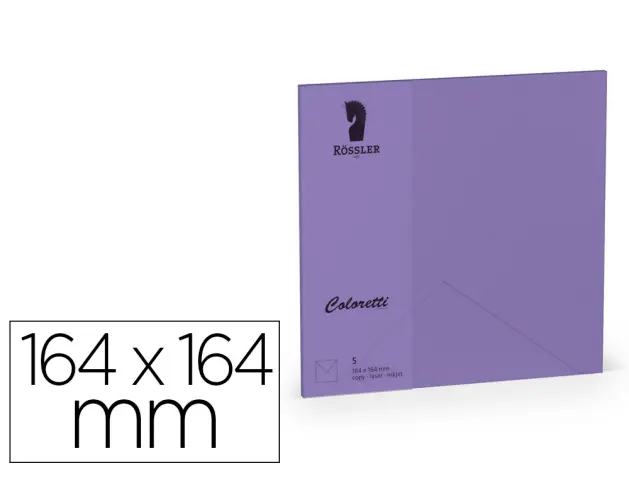 Imagen Sobre rossler coloretti cuadrado grande color lila 164x164xmm pack de 5 unidades