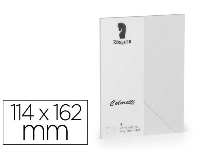 Imagen Sobre rossler coloretti c6 ministro color gris claro 114x162 mm pack de 5 unidades