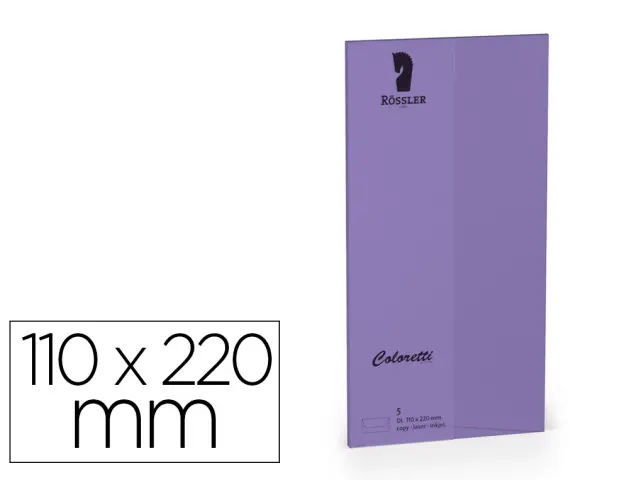 Imagen Sobre rossler coloretti dl americano color lila 110x220 mm pack de 5 unidades