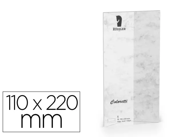 Imagen Sobre rossler coloretti dl americano color marmol gris 110x220 mm pack de 5 unidades