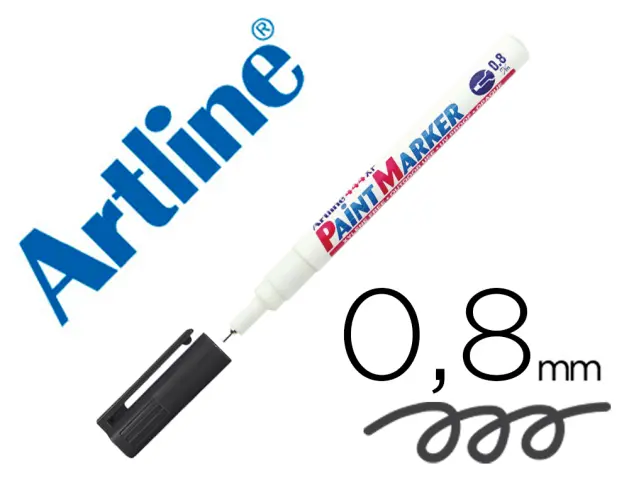 Imagen Rotulador artline marcador permanente ek-444 xf negro -punta redonda 0.8 mm -metal caucho y plastico