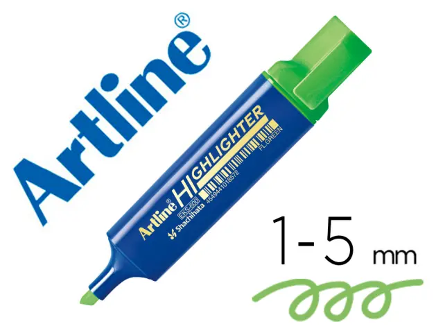 Imagen Rotulador artline fluorescente eks-600 verde punta biselada