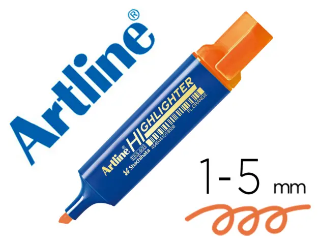 Imagen Rotulador artline fluorescente eks-600 naranja punta biselada