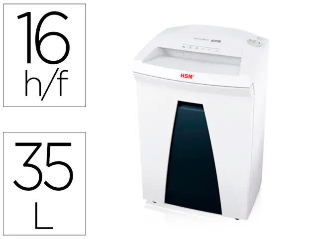 Imagen Destructora de documentos hsm securio b24 capacidad de corte 16 hojas en particulas destruye grapas clips cd y