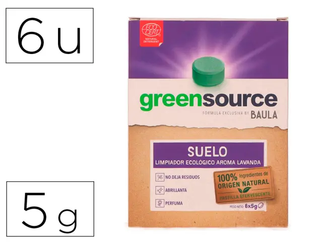 Imagen Limpiador de suelos bunzl greensource ecologico pastilla de 5 gr paquete de 6 unidades