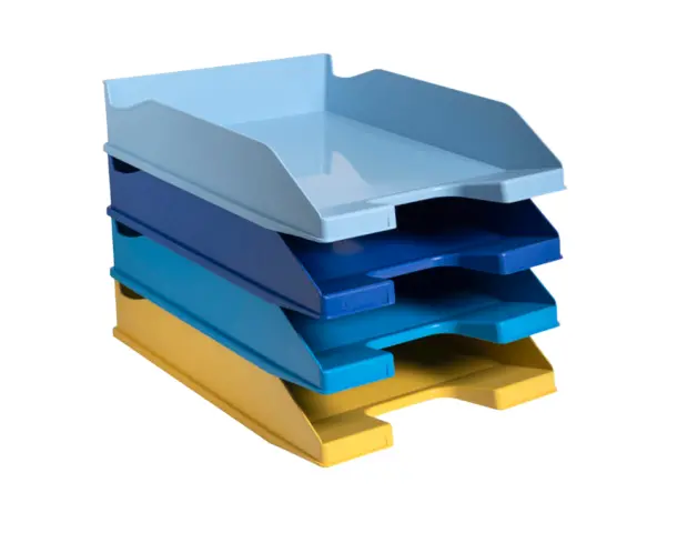 Imagen Bandeja de sobremesa exacompta bee blue plastico set de 4 unidades colores surtidos