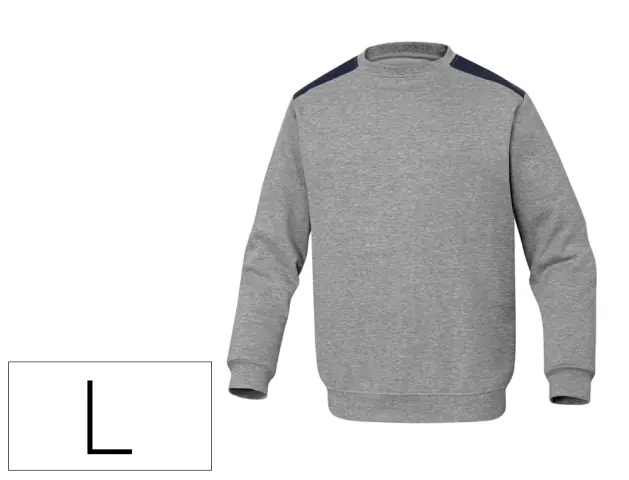 Imagen Sudadera deltaplus sweat olino con refuerzo en espalda y codos gris talla l