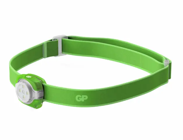 Imagen Linterna de cabeza gp infantil led 40 lumenes 2 niveles intensidad color verde