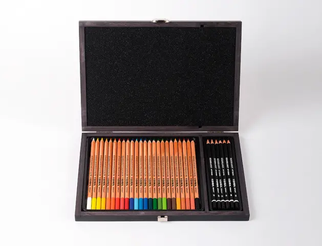 Imagen Lapices de colores lyra rembrandt polycolor 30 colores surtidos en maletin de madera