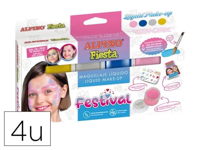 Imagen Barra de maquillaje alpino festival caja de 4 colores surtidos + pincel + folleto