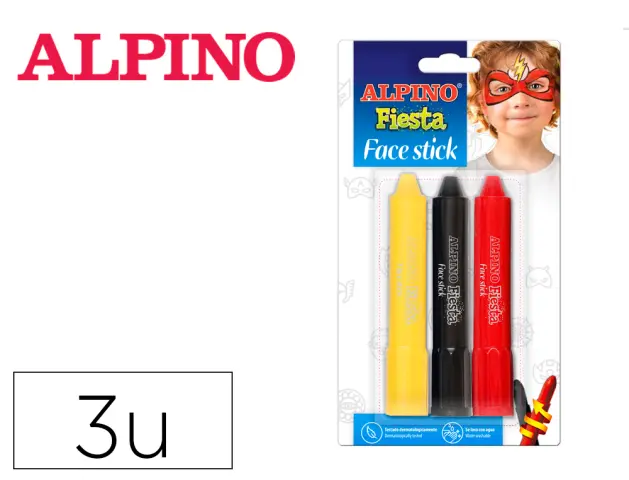 Imagen Barra de maquillaje alpino fiesta face stick super heroes blister de 3 unidades colores surtidos