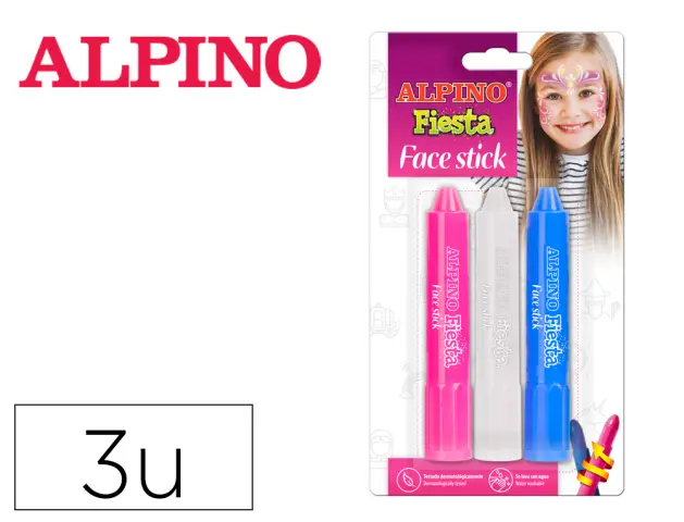 Imagen Barra de maquillaje alpino fiesta face stick princesas blister de 3 unidades colores surtidos