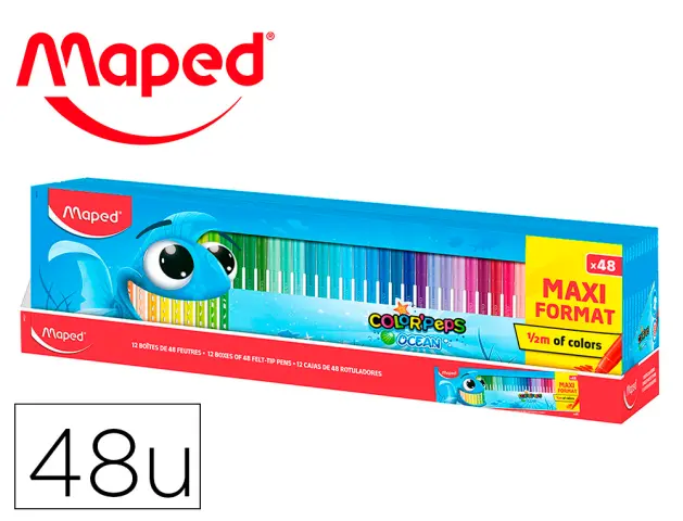 Imagen Rotulador maped color peps ocean caja de 48 unidades colores surtidos