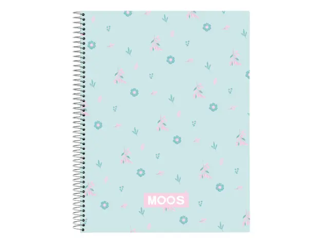 Imagen Cuaderno espiral safta tapa forrada din a4 120 hojas cuadro 5 mm 60 gr moos garden