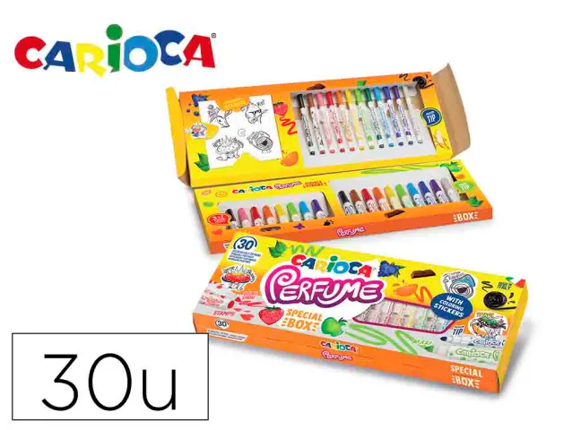 Imagen Rotulador carioca perfume caja 30 unidades colores surtidos