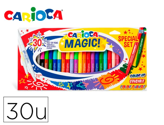 Imagen Rotulador carioca magic markers special set caja 30 unidades colores surtidos