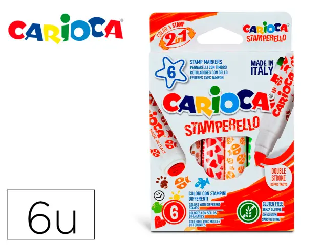 Imagen Rotulador carioca stamperello caja 6 unidades colores surtidos