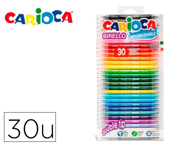 Imagen Rotulador carioca birello bipunta bolsa de 30 unidades colores surtidos