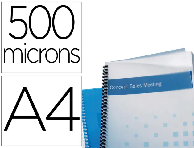Imagen Tapa de encuadernacion gbg polipropileno polycover opaca 500 mc din a4 translucida pack de 100 unidades