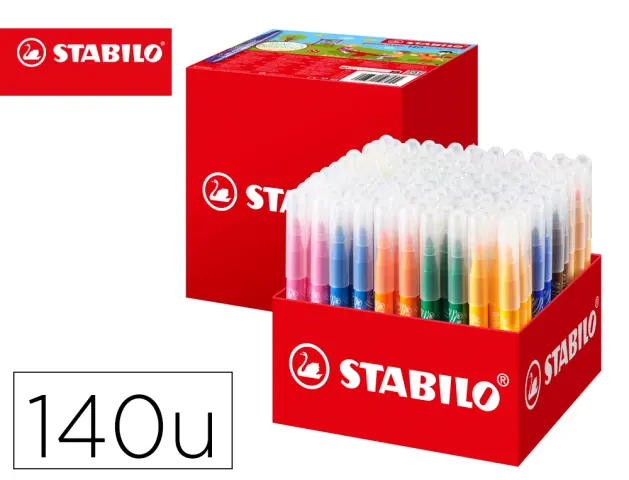 Imagen Rotulador stabilo power max school pack de 140 unidades surtidas 16 colores