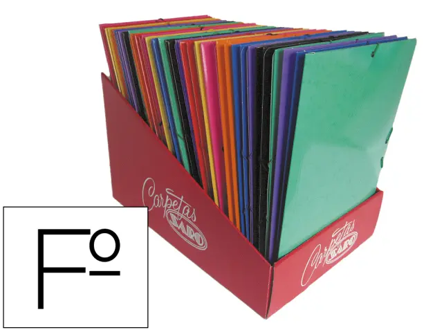 Imagen Carpeta gomas solapas saro carton folio colores surtidos