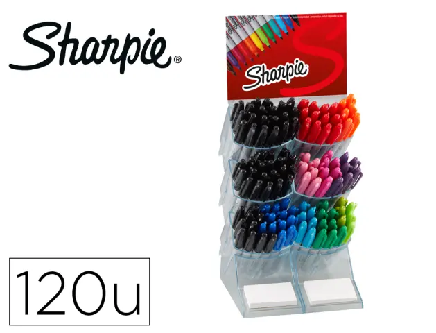 Imagen Rotulador sharpie fine expositor sobremesa de 120 unidades colores surtidos