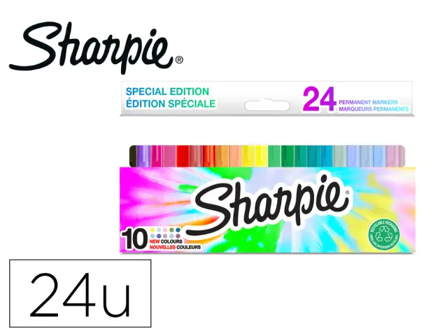 Imagen Rotulador sharpie fine blister de 24 unidades colores surtidos