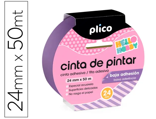 Imagen Cinta adhesiva plico para pintor baja adherencia 50 mt x 24 mm