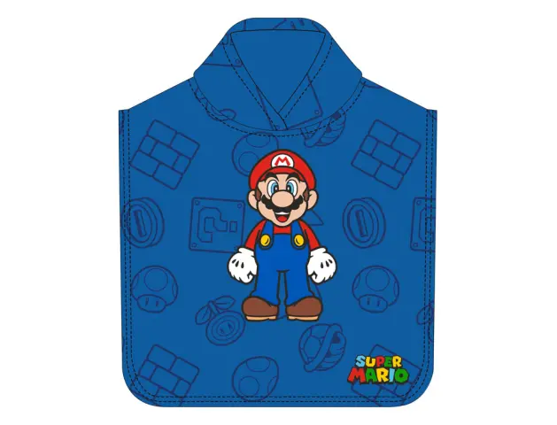 Imagen Poncho safta de microfibra super mario 1000x500 mm