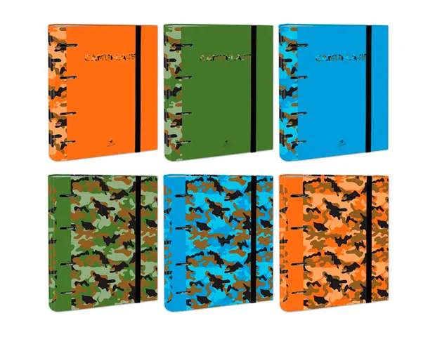 Imagen Carpeta de 4 anillas de 40 mm mixtas carton forrado folio colores surtidos 6 diseos
