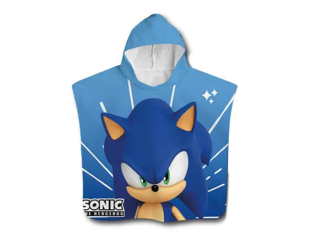 Imagen Poncho safta de microfibra sonic the hedgehog speed 1000x500 mm