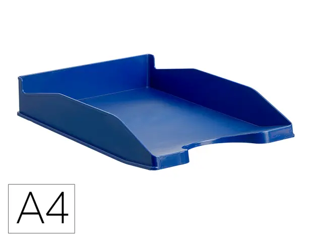 Imagen Bandeja sobremesa archivo 2000 ecogreen plastico 100% reciclada apilable formatos din a4 y folio color azul