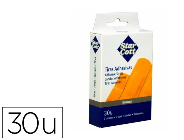 Imagen Tira protectora star cott flexible para heridas y cortes caja de 30 unidades tres tama�os surtidos