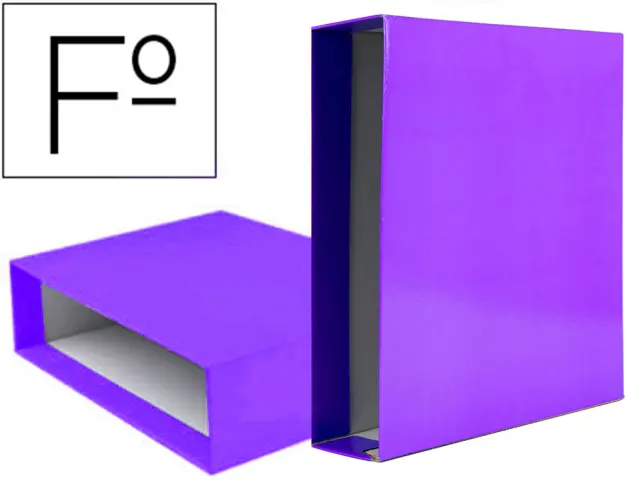 Imagen Caja archivador liderpapel de palanca carton folio documenta lomo 75 mm lila