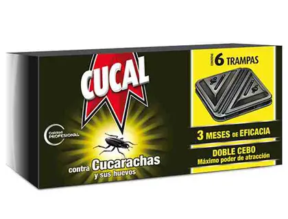 Imagen Trampa de cucarachas cucal contra cucarachas y huevos doble cebo 3 meses de eficacia pack de 6 trampas