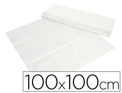Imagen Mantel de papel blanco en hojas 100x100 cm caja de 400