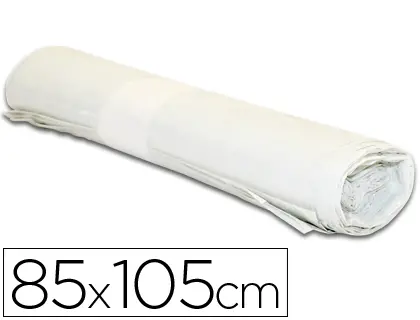 Imagen Bolsa basura industrial blanca 85x105cm galga 110 rollo de 10 unidades