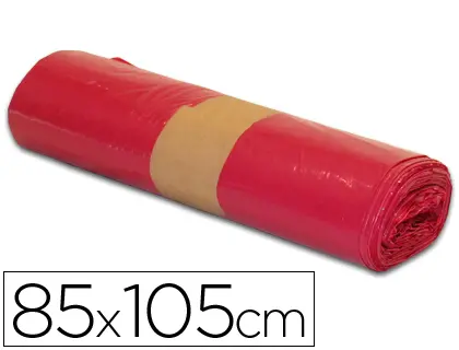 Imagen Bolsa basura industrial roja 85x105cm galga 110 rollo de 10 unidades