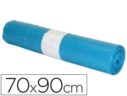 Imagen Bolsa basura industrial azul 70x90cm galga 110 rollo de 10 unidades