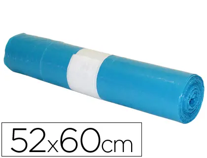 Imagen Bolsa basura domestica azul 52x60cm galga 70 rollo de 20 unidades