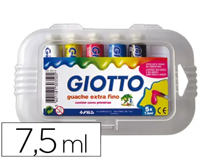 Imagen Tempera giotto 7,5 ml 5 colores surtidos