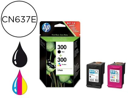 Imagen Ink-jet hp n.300 negro + tricolor deskjet photosmart envy pack 2