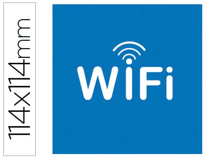 Imagen Etiqueta adhesiva apli de sealizacion simbolo wifi 114x114 mm