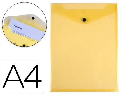 Imagen Carpeta liderpapel dossier broche polipropileno din a4 formato vertical amarilla transparente 50 hojas