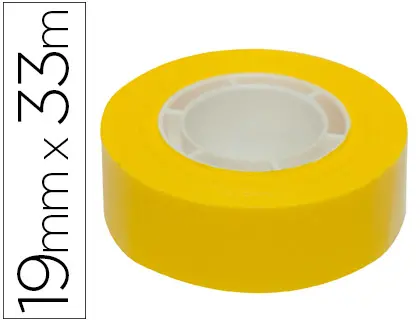 Imagen Cinta adhesiva apli 33 mt x 19 mm color amarillo