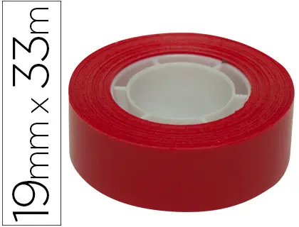 Imagen Cinta adhesiva apli 33 mt x 19 mm color rojo