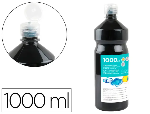 Imagen Tempera liquida liderpapel escolar 1000 ml negro