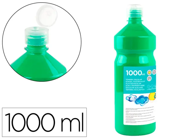 Imagen Tempera liquida liderpapel escolar 1000 ml verde